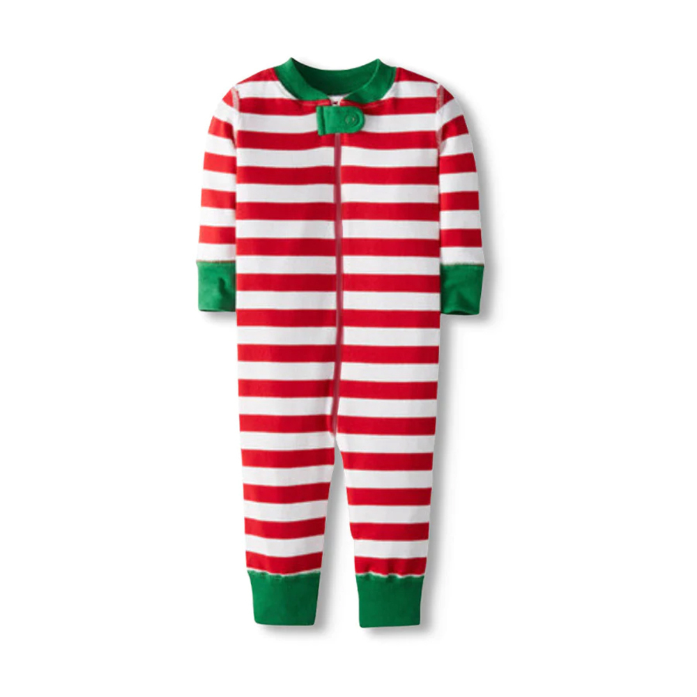 Mightly Unisex Red Stripe 1-piece Non-footed Pajamas size: 9-18 Months